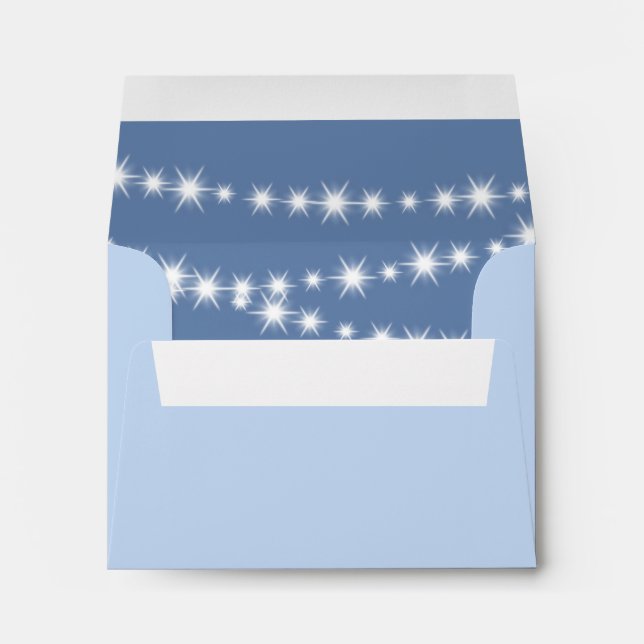 Light Blue Twinkle Lights RSVP Envelope (Back (Bottom))