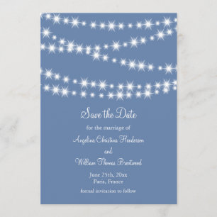 Light Blue Twinkle Lights Save the Date