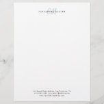 Light Blue Two Letter Initial Monogram Name Office Letterhead<br><div class="desc">Light Blue Two Letter Initial Monogram Name Office Letterhead. You can also delete the footnote texts by leaving it blank.</div>