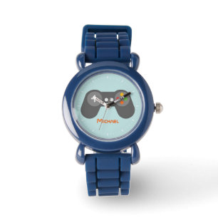 Light Blue Video Game Controller Watch