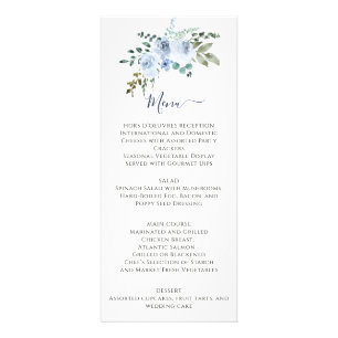 Light Blue Watercolor Floral Lt Blue Menu