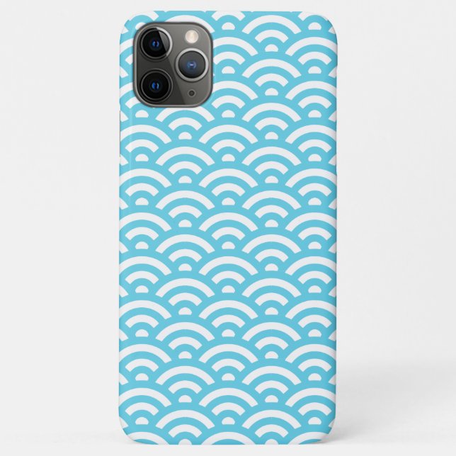 Light Blue Wave Pattern Print Case-Mate iPhone Case (Back)