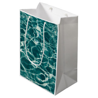 Light Blue Wavy Rippling Fire Water Medium Gift Bag