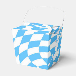 Light Blue & White Chequered Chequerboard Pattern Favor Box