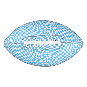 Light Blue & White Chequered Chequerboard Pattern  Football