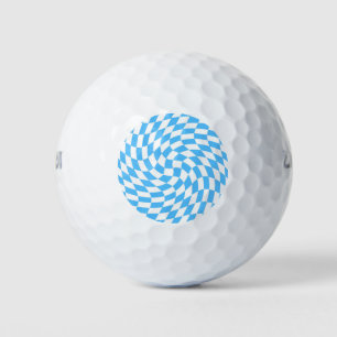 Light Blue & White Chequered Chequerboard Pattern Golf Balls