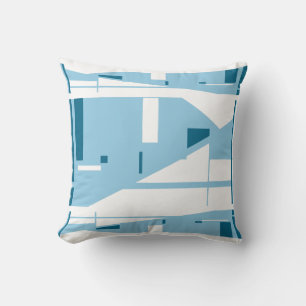 Light Blue White Classic Mediterranean Look Motif Throw Pillow
