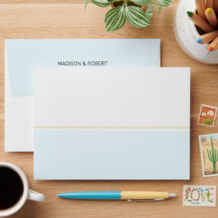 Light Blue White Elegant Personalized Envelope