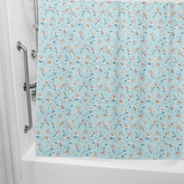 Light blue white floral pattern retro (Creator Uploaded)