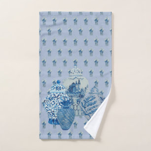 Light Blue & White Ginger Jars Hand Towel