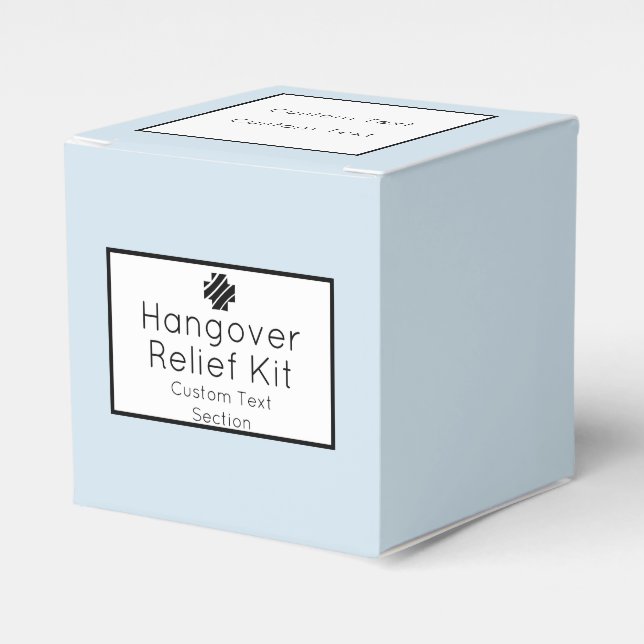 Light Blue & White Hangover Relief Kit  Favour Box (Front Side)