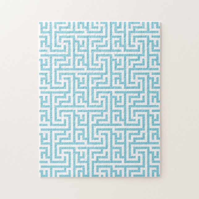 Light Blue & White Labyrinth Jigsaw Puzzle (Vertical)