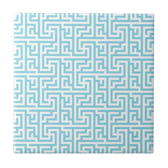 Light Blue & White Labyrinth Tile (Front)