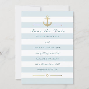 Light Blue White Nautical Reminder Save The Date