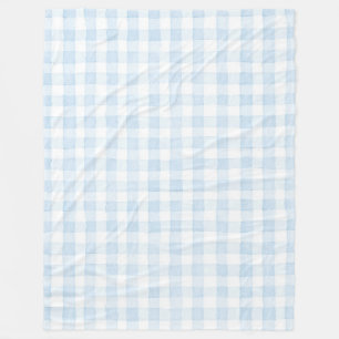 Light Blue White Plaid Stripes  Fleece Blanket