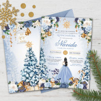 Light Blue Winter Wonderland Snowy Quinceanera