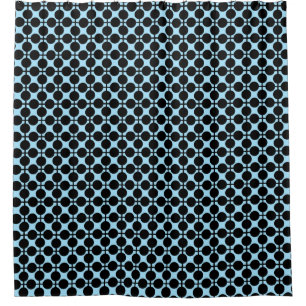 Light blue with black geometric 