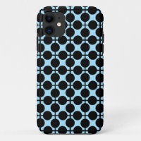 Light blue with black geometric