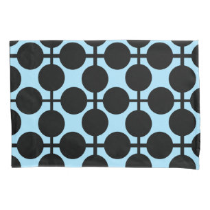 Light blue with black geometric  pillowcase