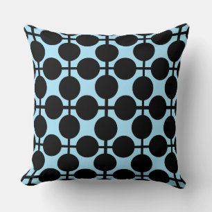 Light blue with black geometric  throw pillow