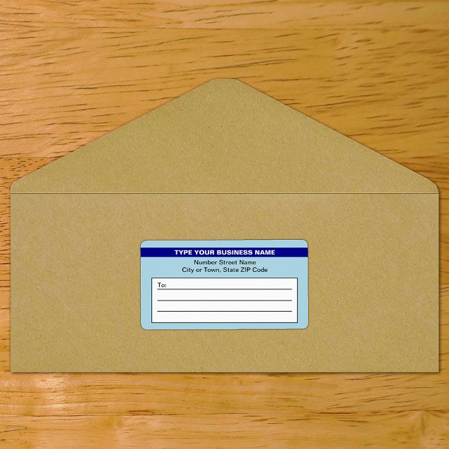Light Blue With Highlighted Business Name Shipping (Light blue shipping label with your highlighted brand on envelope)