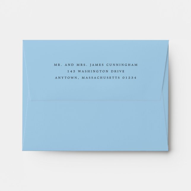 Light Blue with Return Address Envelope (Back (Top Flap))