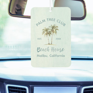 Light Blue Wood Palm Trees Modern Beach House Air Freshener