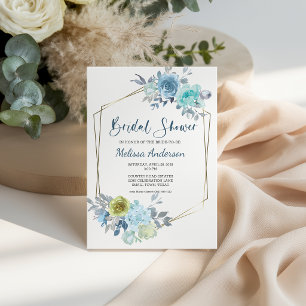Light Blue Yellow Green Floral Bridal Shower
