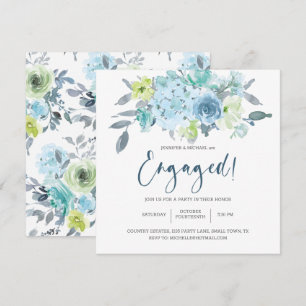 Light Blue Yellow Green Floral Elegant Engagement