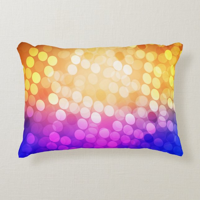 Light Blue, Yellow pattern with spheres. Blurred b Accent Pillow (Front)