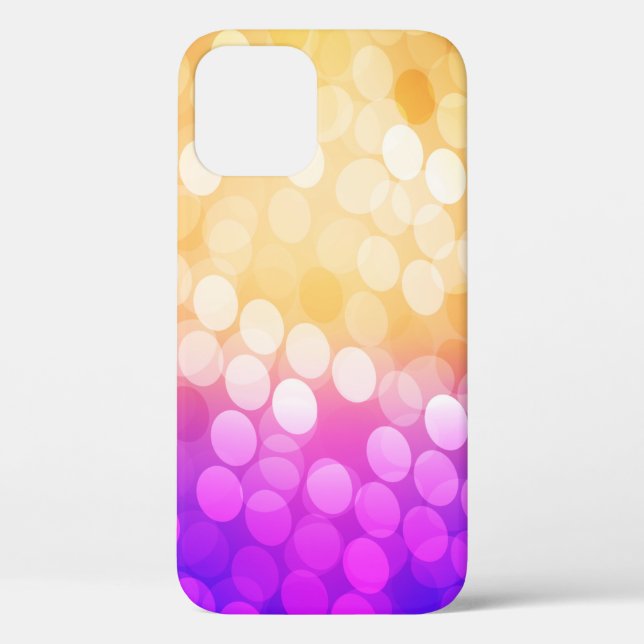 Light Blue, Yellow pattern with spheres. Blurred b Case-Mate iPhone Case (Back)
