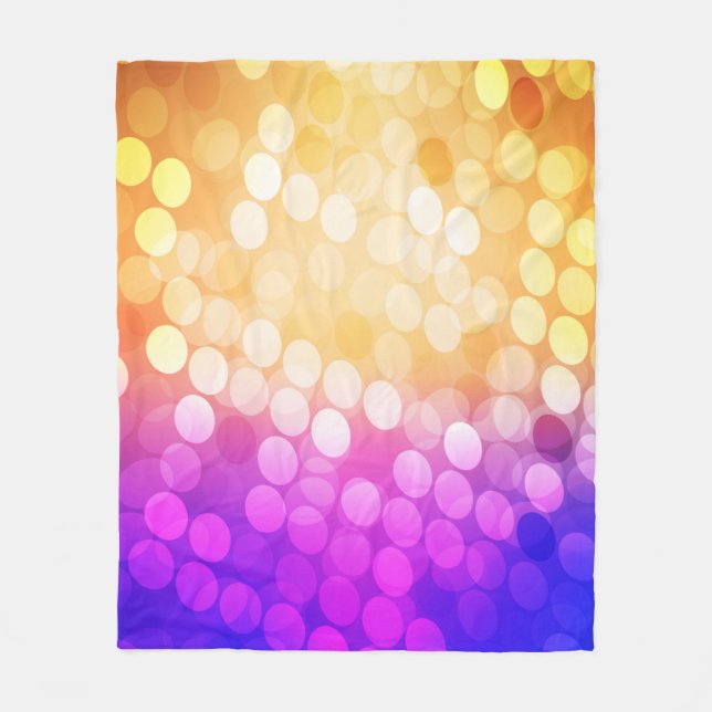 Light Blue, Yellow pattern with spheres. Blurred b Fleece Blanket (Front)