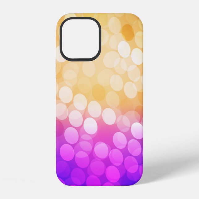 Light Blue, Yellow pattern with spheres. Blurred b iPhone Case (Back)