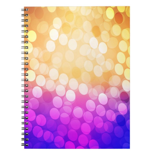 Light Blue, Yellow pattern with spheres. Blurred b Notebook (Front)