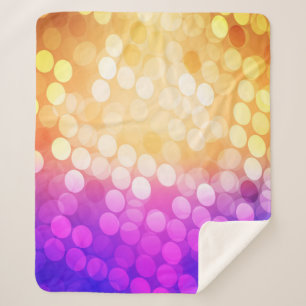 Light Blue, Yellow pattern with spheres. Blurred b Sherpa Blanket