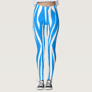 Light Blue Zebra Print Leggings