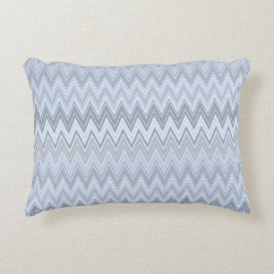 Light blue zigzag  accent pillow
