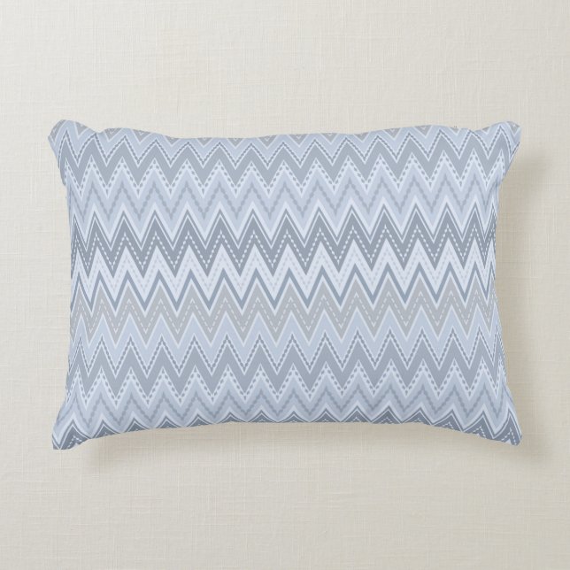 Light blue zigzag  accent pillow (Front)