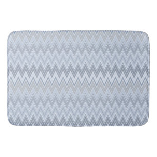 Light blue zigzag bath mat