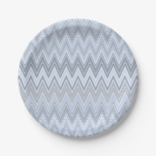 Light blue zigzag paper plate