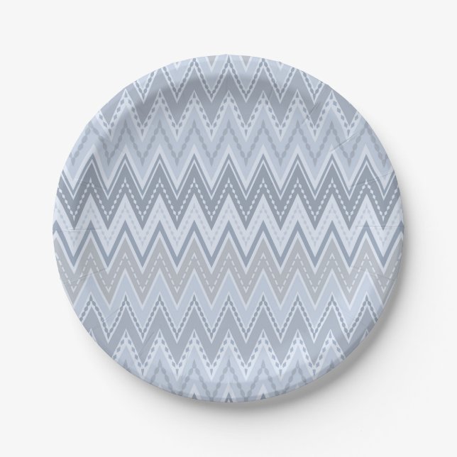 Light blue zigzag paper plate (Front)