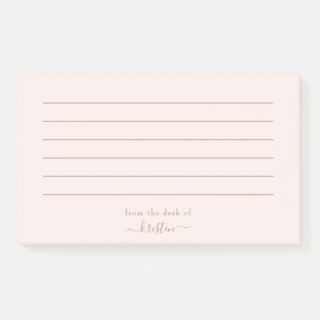 Light Blush From the Desk of Custom Lined Post-it Notes (Front)
