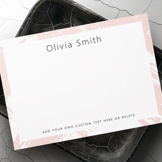 Light blush pink brushstrokes stationery  card (Light blush pink brushstrokes stationery note card)