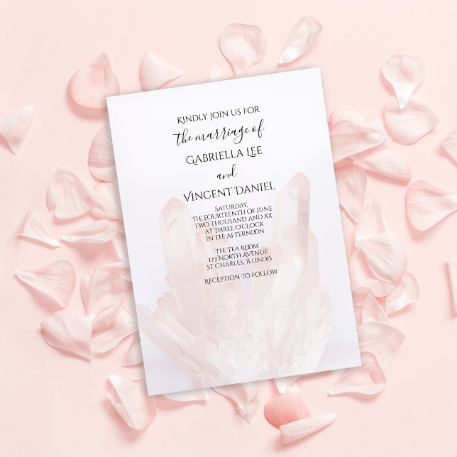 Light Blush Pink Crystals Wedding Invitation (Creator Uploaded)