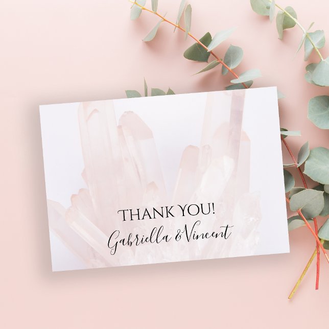 Light Blush Pink Crystals Wedding Thank You (Creator Uploaded)
