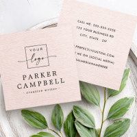 Light blush pink linen look add logo minimalist