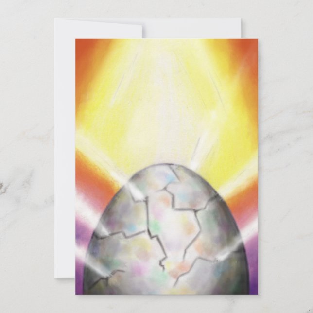 light breaking out of large easter egg holiday card (Front)