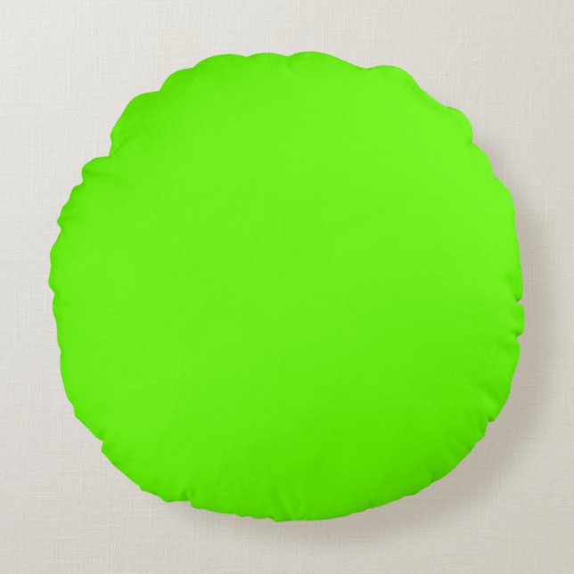 light bright Leaf Green  solid plain colour Custom Round Pillow (Front)