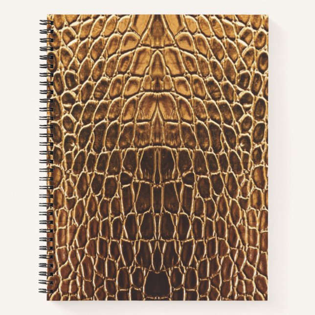 Light Brown Alligator Skin Print Notebook (Front)