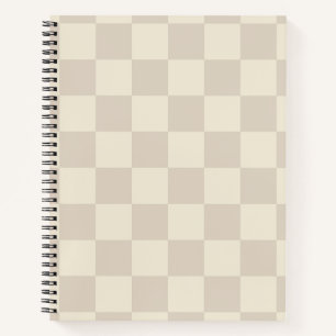 Light Brown and Off White Chequerboard Notebook